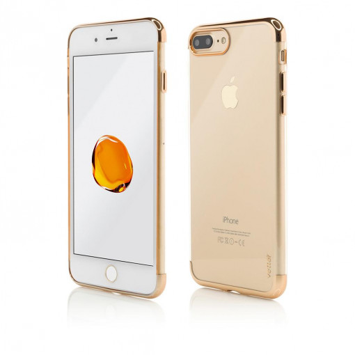 Vetter Tasche für iPhone 8 Plus, 7 Plus, Clip-On Shiny Soft Series, Gold