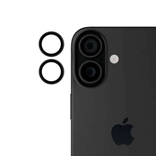 Case iPhone 16 Plus, 16, Individual Camera Lens Protector, Black