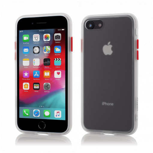 Husa iPhone SE2, 8, 7 Clip-On Hybrid Protection, Shockproof Soft Edge and Rigid Matte Back Cover, Transparent