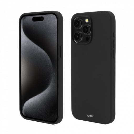 iPhone 15 Pro Max Case, Clip-On Soft Touch Silk Series Mag Safe Compatible, Black