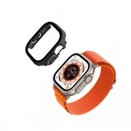 Protectie invisiGUARD, All round protective case for Apple Watch Ultra 2, Ultra 49mm, Neagra