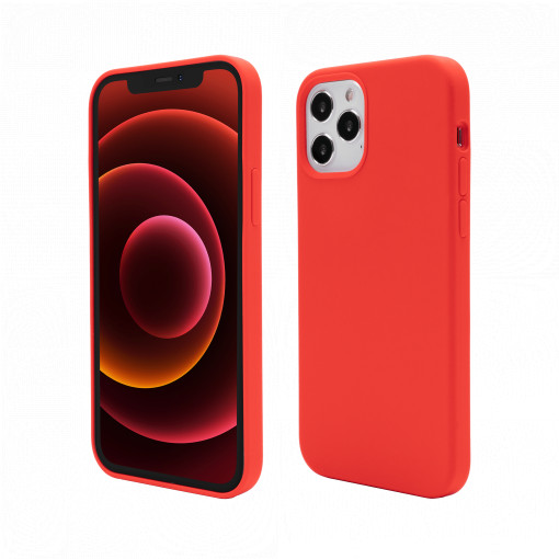Soft Touch Silk Series Tasche, iPhone 12 Pro, 12, Rot