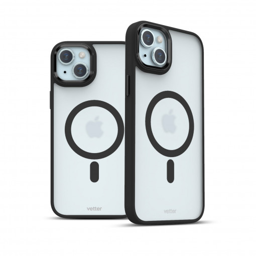 Huse iPhone 15 Plus, Husa iPhone 15 Plus Clip-On Hybrid, Compatibila MagSafe, Negru Mat - vetter.store _1