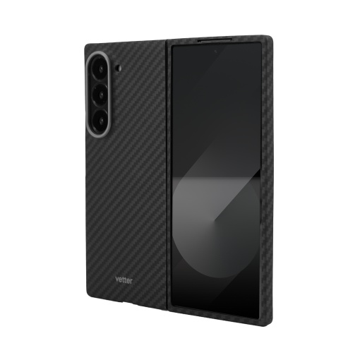Pochette Samsung Galaxy Z Fold6 5G, Clip-On, en fibre aramide, Kevlar, noir