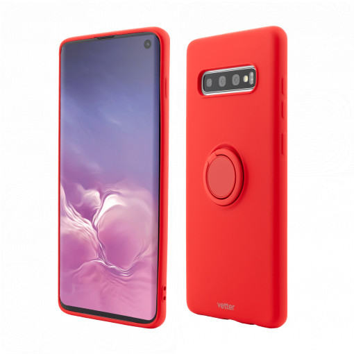 Vetter Case for Samsung Galaxy S10, Soft Pro with Magnetic iStand, Red