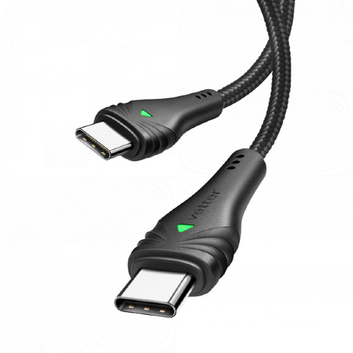 Cabluri Type-C, Cablu USB Type-C to Type-C cu Indicator LED de Stare, 60W, 1.5m - vetter.store _1