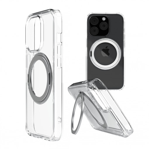iPhone 14 Pro case, Clip-On Crystal MagSafe Compatible, transparent, 360 degree rotating support