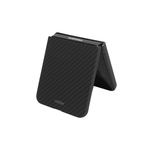 Huse Galaxy Flip Series, Husa Samsung Galaxy Z Flip5 5G, Clip-On, made from Aramid Fiber, Kevlar, Negru - vetter.store _1