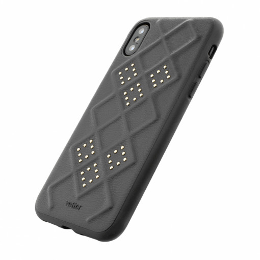 Outlet GSM, 164, More Series, Husa iPhone XS Smart Case, 3D Rhombus Design, Negru, vetter.store