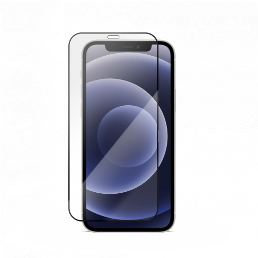 Coque iPhone 12 mini, Verre trempé Full Frame Vetter GO, Noir