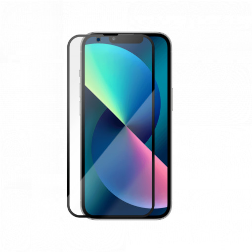 Coque iPhone 13 mini, Verre trempé Full Frame Vetter GO, Noir