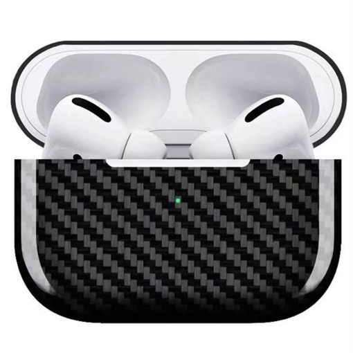 Étui pour AirPods Pro, en carbone, noir brillant