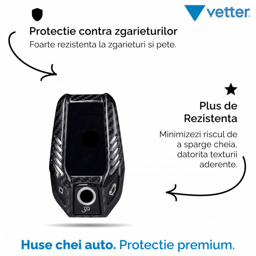 Huse Chei Auto, Husa Vetter pentru cheie cu display BMW, made from Carbon - vetter.store _1