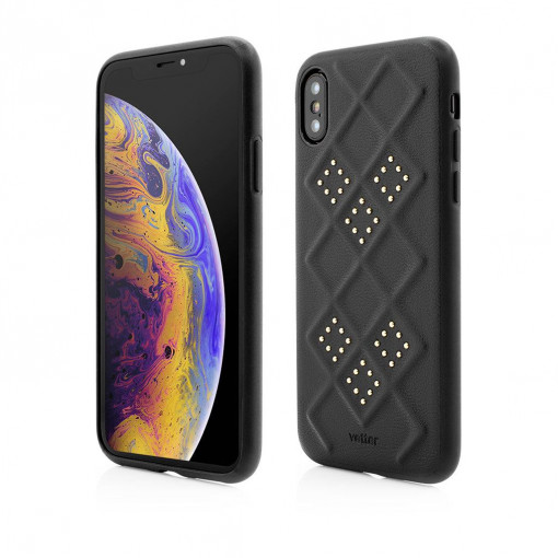 Husa iPhone XS Max Smart Case, 3D Rhombus Design, Negru