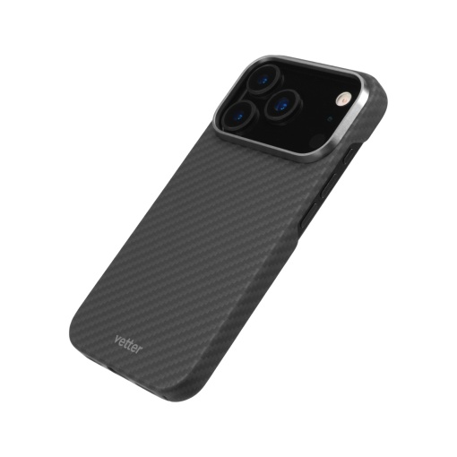 Husa pentru iPhone 17 Pro Max, Clip-On MagSafe Compatible, made from Aramid Fiber, Kevlar, Black - vetter.store