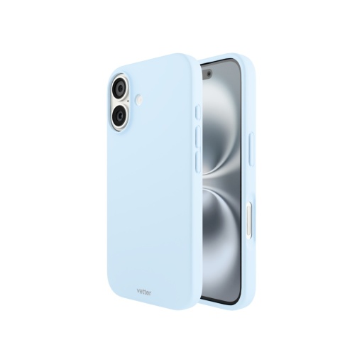 iPhone 16 Case, Clip-On Soft Touch Silk Series Mag Safe Compatible, Blue