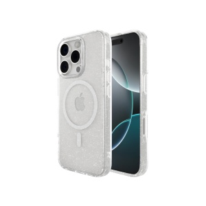 Huse iPhone 16 Pro Max, Husa iPhone 16 Pro Max, MagSafe Compatible, Soft Pro Glitter, Transparent - vetter.store
