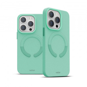 Huse iPhone 14 Pro, Husa iPhone 14 Pro Clip-On Piele Vegana, Compatibila MagSafe, Ice Sea Blue - vetter.store _3