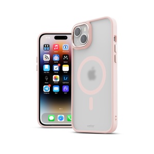 Huse iPhone 15, Husa iPhone 15 Clip-On Hybrid, Matt, Compatibila MagSafe, Roz - vetter.store _2