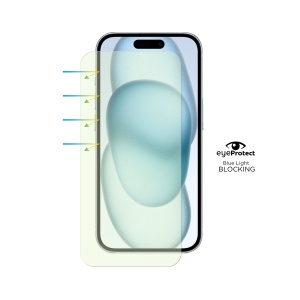 Coque pour iPhone 15 Plus, EyeSafe 2nd Gen, Verre trempé bloquant la lumière bleue