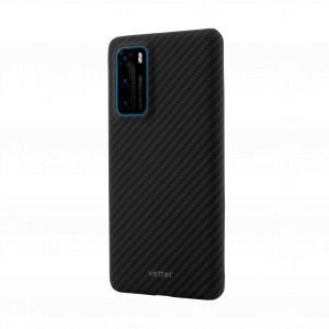 Huse Huawei, Husa Huawei P40, made from Aramid Fiber, Kevlar, Negru - vetter.store