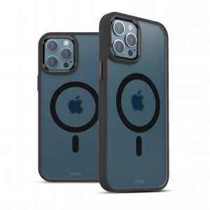 Huse iPhone 12 Pro Max, Husa iPhone 12 Pro Max Clip-On Hybrid, Matt, Compatibila MagSafe, Black - vetter.store _3
