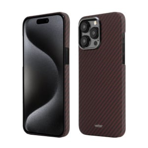 Huse iPhone 15 Pro Max, Husa iPhone 15 Pro Max made from Aramid Fiber, Kevlar, Compatibila MagSafe, Rosu - vetter.store _1