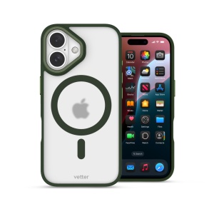 Huse iPhone 16, Husa iPhone 16, Clip-On Hybrid, Matt, MagSafe Compatible, Verde - vetter.store