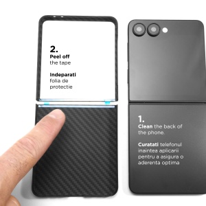 Husa pentru Samsung Galaxy Z Flip7 5G, Clip-On, made from Aramid Fiber, compatibila MagSafe, Kevlar, Black - Img 4