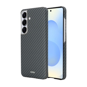 Huse Galaxy S25, Husa Samsung Galaxy S25 Clip-On, made from Aramid Fiber, Kevlar, Compatibila MagSafe, Neagra - vetter.store