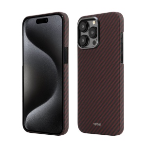 Huse iPhone 15 Pro Max, Husa iPhone 15 Pro Max made from Aramid Fiber, Kevlar, Compatibila MagSafe, Rosu - vetter.store _1