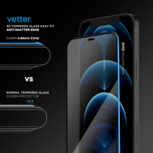 Folii iPhone 12 Pro Max, Folie iPhone 12 Pro Max Tempered Glass Easy Fit, Anti-Shatter Edge - vetter.store _2