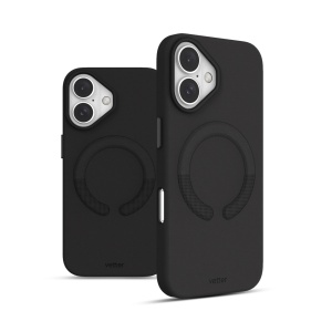 Huse iPhone 16 Plus, Husa iPhone 16 Plus, Clip-On Vegan Leather, MagSafe Compatible, Black - vetter.store _3
