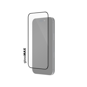 Folia Vetter glassMAX 3D Easy Fit asezata peste ecranul iPhone 18 Pro, vedere in unghi