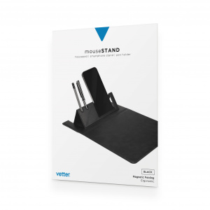 MousePad, mouseStand Premium Negru cu Suport pentru Smartphone și Instrumente de Scris - Vetter - vetter.store _4
