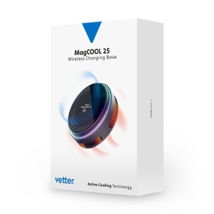 Cutia incarcatorului wireless Vetter magCOOL 25, Qi2.2 25W cu racire activa