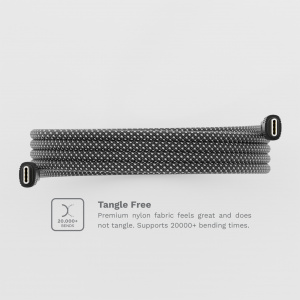 Cabluri Type-C, Cablu unTWIST, Type-C to Type-C Magnetic self-looping cable, 1m, Negru/Argintiu - vetter.store _3