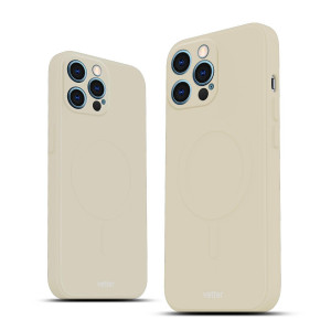 Huse iPhone 12 Pro, Husa iPhone 12 Pro Soft Pro Ultra, Compatibila MagSafe, Alb/Bej - vetter.store _1