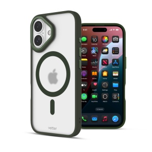 Huse iPhone 16, Husa iPhone 16, Clip-On Hybrid, Matt, MagSafe Compatible, Verde - vetter.store _2
