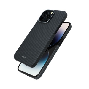 Huse iPhone 14 Pro Max, Husa iPhone 14 Pro Max made from Aramid Fiber, Kevlar Full Cover, Compatibila MagSafe, Negru - vetter.store_3