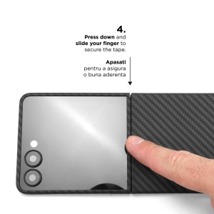 Husa pentru Samsung Galaxy Z Flip7 5G, Clip-On, made from Aramid Fiber, compatibila MagSafe, Kevlar, Black - vetter.store