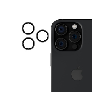 Folii iPhone 16 Pro Max, Folie iPhone 16 Pro Max, 16 Pro, Individual Camera Lens Protector, Negru - vetter.store