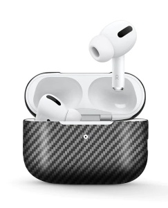 Husa AirPods Pro 2, carbon mat, negru