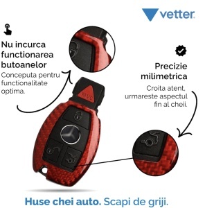 Husa Carbon pentru Cheie BMW Seria F – Red - Img 2