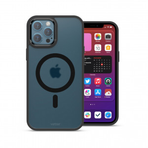 Huse iPhone 12 Pro Max, Husa iPhone 12 Pro Max Clip-On Hybrid, Matt, Compatibila MagSafe, Black - vetter.store