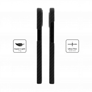 Huse iPhone 14 Plus, Husa iPhone 14 Plus Clip-On, made from Aramid Fiber, Kevlar, Compatibila MagSafe, Neagra - vetter.store _1