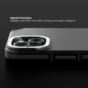 Huse iPhone 15, Husa iPhone 15 Clip-On, Compatibila MagSafe, Aramid Fiber, Hybrid Kevlar, Negru cu Gri - vetter.store _3