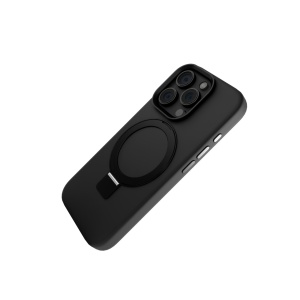 Huse iPhone 16 Pro Max , Husa iPhone 16 Pro Max, Clip-On  Silk Series with foldable stand, MagSafe Compatible, Black - vetter.store_2
