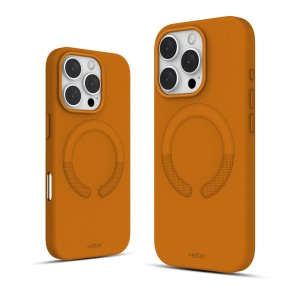 Huse iPhone 16 Pro Max, Husa iPhone 16 Pro Max, Clip-On Vegan Leather, MagSafe Compatible, Golden Brown - vetter.store _2