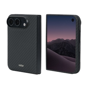 Husa Kevlar Vetter pentru iPhone Duo, spate si fata, negru